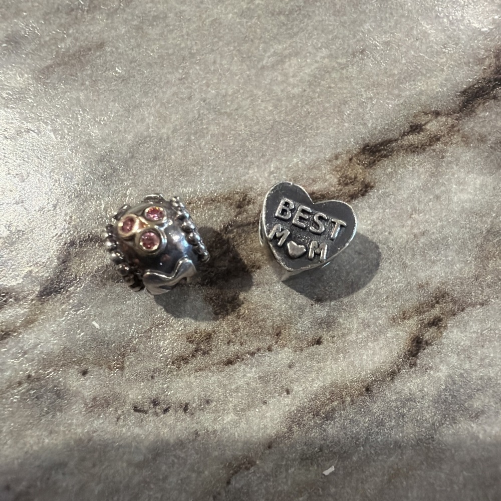 Best Mom Ralph‎ Lauren And Mom Sterling Silver Bracelet Charms Italy 925